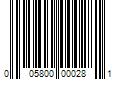 Barcode Image for UPC code 005800000281