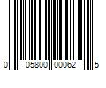 Barcode Image for UPC code 005800000625