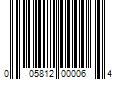 Barcode Image for UPC code 005812000064