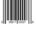 Barcode Image for UPC code 005817000076