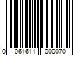 Barcode Image for UPC code 0061611000070