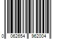 Barcode Image for UPC code 0062654962004