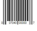 Barcode Image for UPC code 007040000007