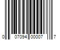 Barcode Image for UPC code 007094000077