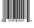 Barcode Image for UPC code 007097000074