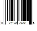 Barcode Image for UPC code 007100000015