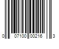 Barcode Image for UPC code 007100002163