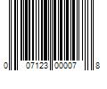 Barcode Image for UPC code 007123000078