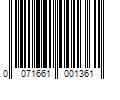 Barcode Image for UPC code 0071661001361