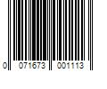 Barcode Image for UPC code 0071673001113