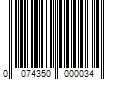 Barcode Image for UPC code 0074350000034