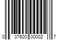 Barcode Image for UPC code 007600000027