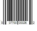 Barcode Image for UPC code 007700000262