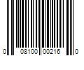 Barcode Image for UPC code 008100002160