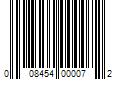 Barcode Image for UPC code 008454000072