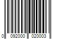 Barcode Image for UPC code 0092000020003