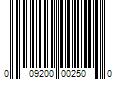 Barcode Image for UPC code 009200002500