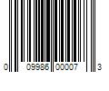 Barcode Image for UPC code 009986000073