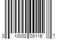 Barcode Image for UPC code 010000001167