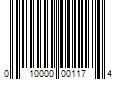 Barcode Image for UPC code 010000001174