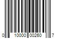 Barcode Image for UPC code 010000002607