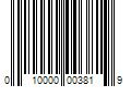 Barcode Image for UPC code 010000003819