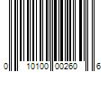 Barcode Image for UPC code 010100002606