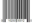 Barcode Image for UPC code 010200000120. Product Name: 