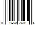 Barcode Image for UPC code 010200000816