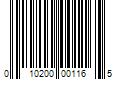 Barcode Image for UPC code 010200001165