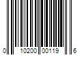 Barcode Image for UPC code 010200001196