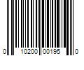 Barcode Image for UPC code 010200001950