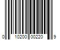 Barcode Image for UPC code 010200002209. Product Name: 