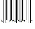 Barcode Image for UPC code 010200004722