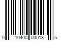 Barcode Image for UPC code 010400000135