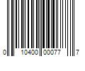 Barcode Image for UPC code 010400000777