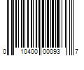 Barcode Image for UPC code 010400000937