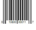 Barcode Image for UPC code 010800000117