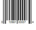 Barcode Image for UPC code 010981000074