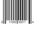 Barcode Image for UPC code 011000000174