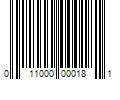 Barcode Image for UPC code 011000000181