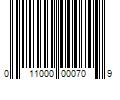 Barcode Image for UPC code 011000000709. Product Name: 