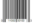 Barcode Image for UPC code 011000001003. Product Name: 