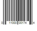 Barcode Image for UPC code 011000001744. Product Name: 