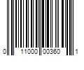 Barcode Image for UPC code 011000003601