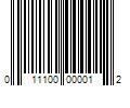 Barcode Image for UPC code 011100000012. Product Name: 