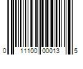 Barcode Image for UPC code 011100000135