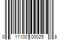 Barcode Image for UPC code 011100000258