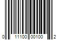 Barcode Image for UPC code 011100001002