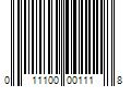 Barcode Image for UPC code 011100001118. Product Name: 